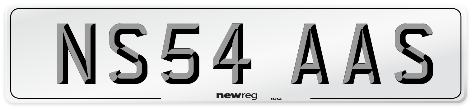 NS54 AAS Number Plate from New Reg